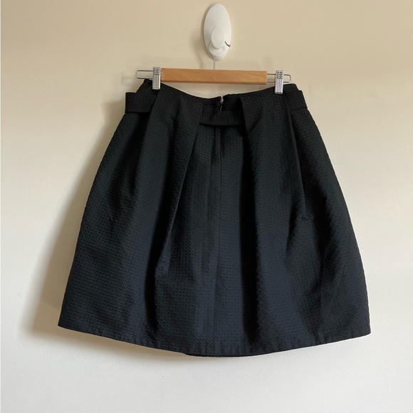 PESERICO Short Flare Large Pleat Belted Lined Black Skirt Made in Italy Sz 6/42 - Picture 2 of 14